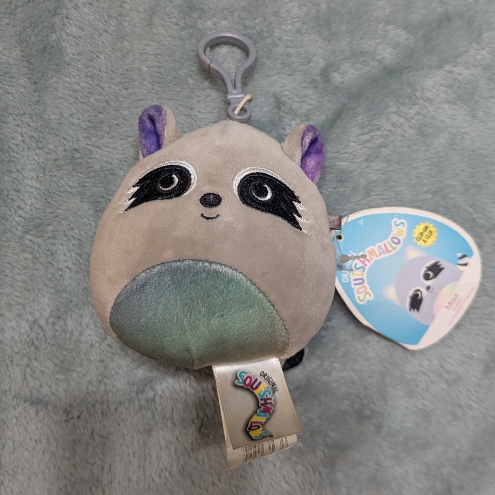 Max Raccoon Squishmallow Clip
